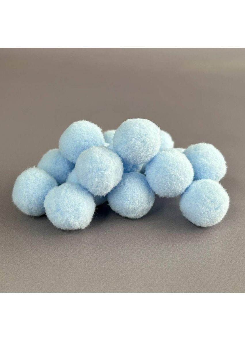 Помпон велюровий 2 см - небесно-блакитний Plus-plus (360890848)