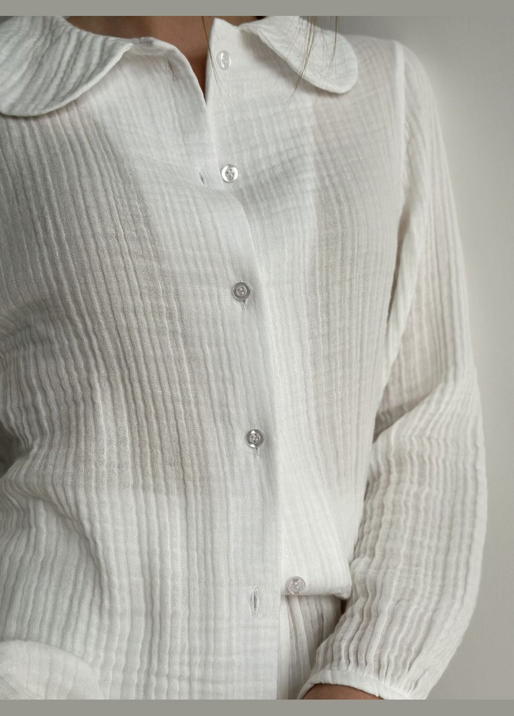 Белая всесезон женская муслиновая пижама (шорты и рубашка) стильная одежда для дома хлопковая пижама женская Twins