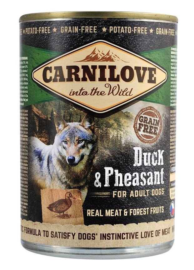 Вологий корм Duck & Pheasant для собак, качка та фазан, 400 г Carnilove (292258898)