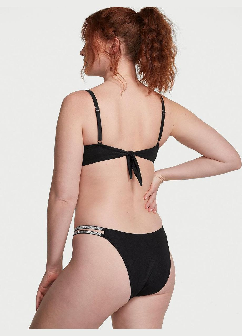 Черный демисезонный женский купальник very sexy shinetrim push-up bikini top 70a/xs Victoria's Secret