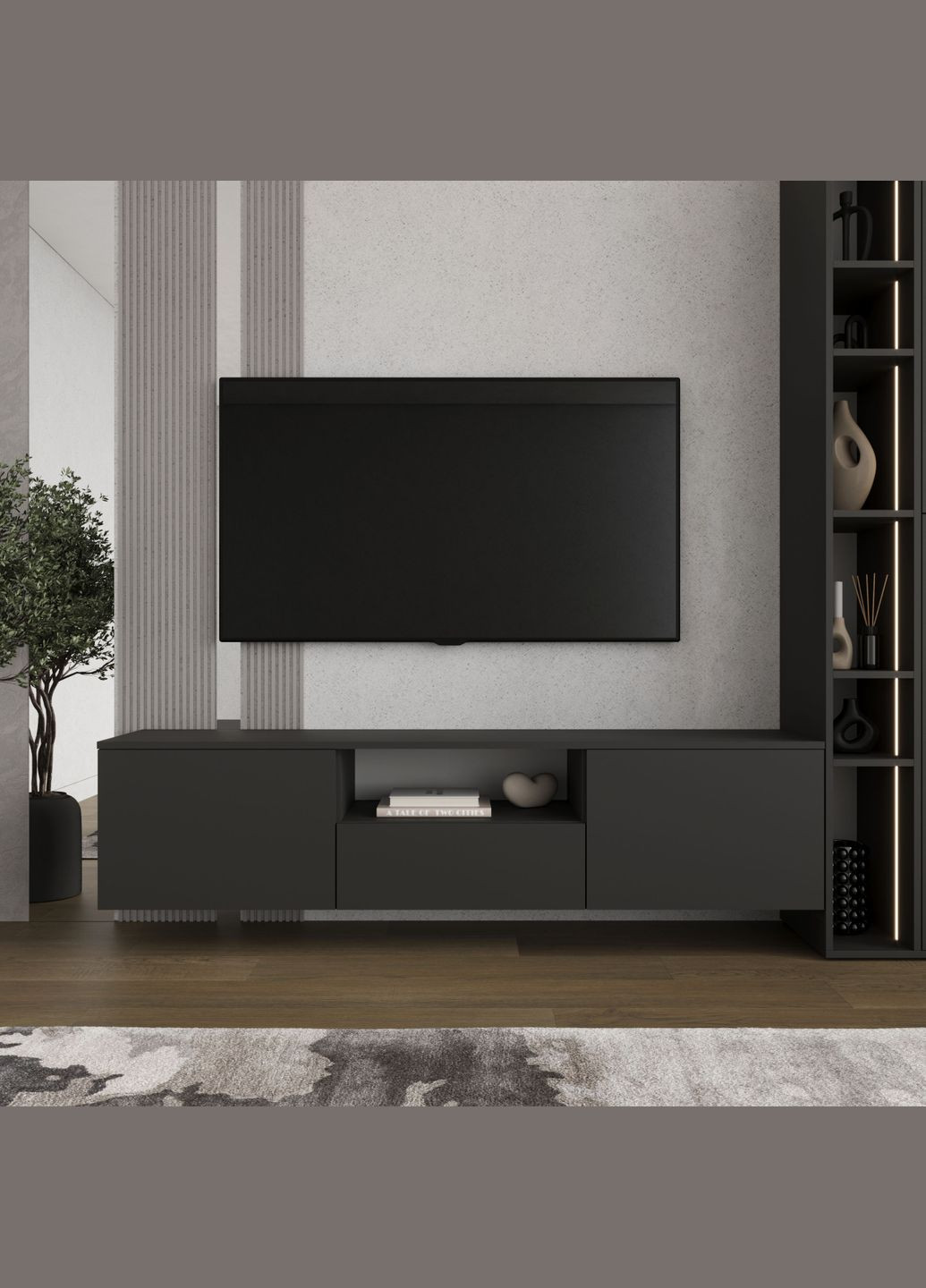 Подвесная тумба Базальт под TV Tree Art Glide (317299853)