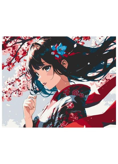 Картина по номерам Девушка с сакурой 40х50 см (16107-AC) Artcraft Дівчина з сакурою 40х50 см (366157114)