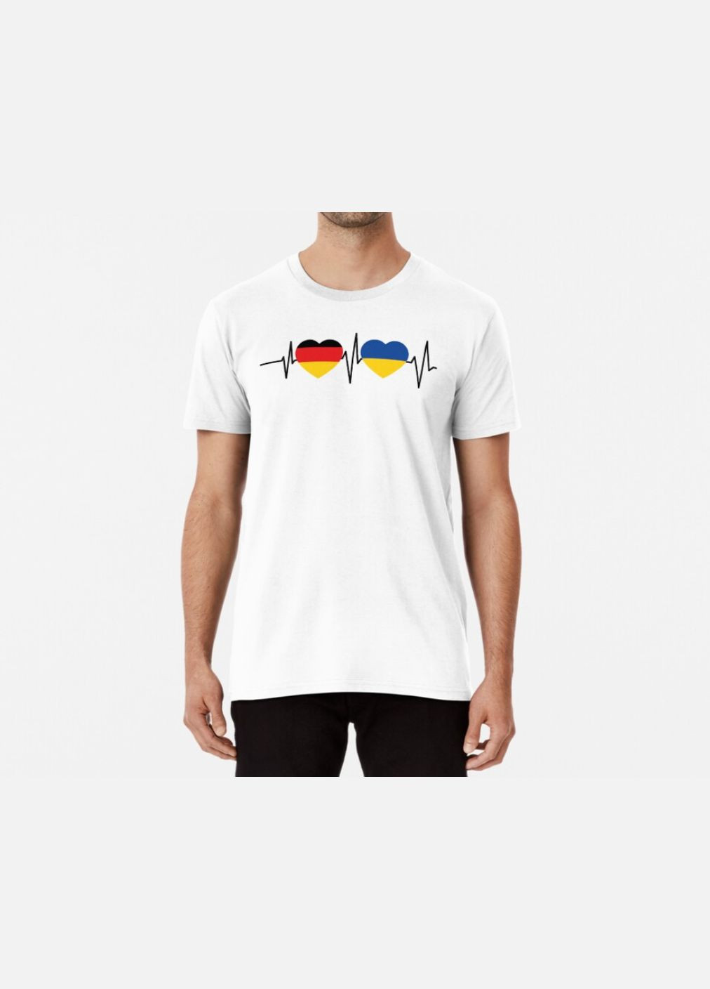 Белая мужская патриотическая футболка с принтом кардио украина германия Stedman
