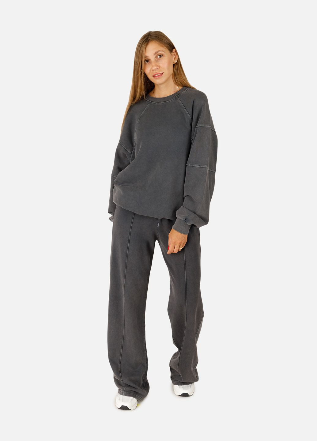 Сірий жіночий світшот колір сірий цб-00257352 DEPPOT (300795149)