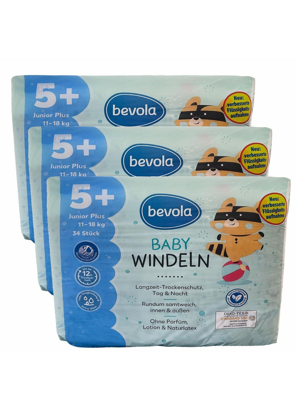 Підгузки Baby 5+ Junior Plus 11-18 кг 102 шт Bevola (369144252)