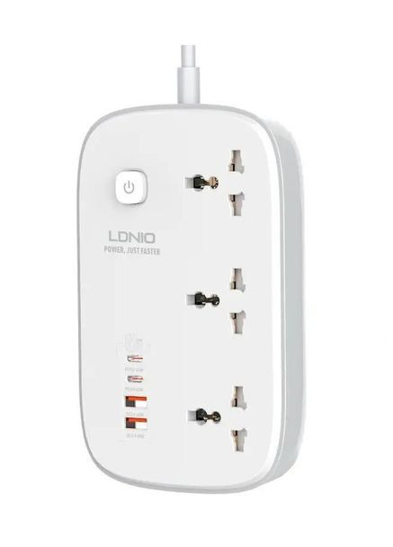 Удлинитель сетевой фильтр Profit SC3416 65W 3 розетки + 4 порта 2Type-C+2USB 2 метра Ldnio (298967491)