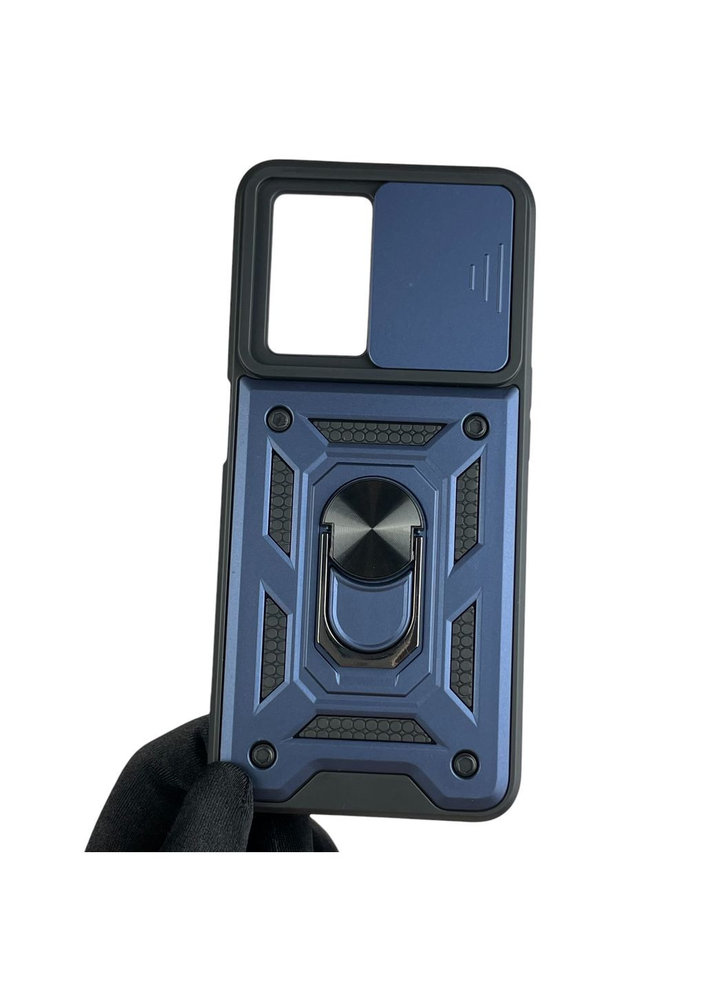 Чехол для A57 4G бронированный с кольцом со шторкой на камеру на оппо а57 4г тёмно-синий rg1 Oppo (366023130)