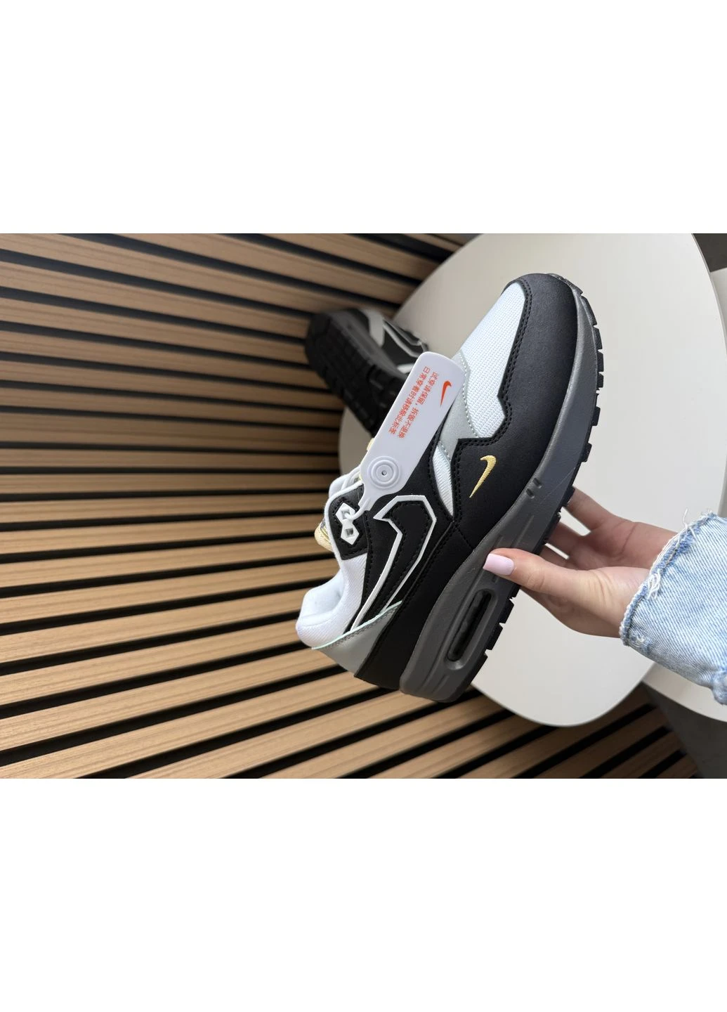 Чорні кросівки чоловічі nike air max 1 big head mode | найк еір макс 1 чорні демісезон No Brand