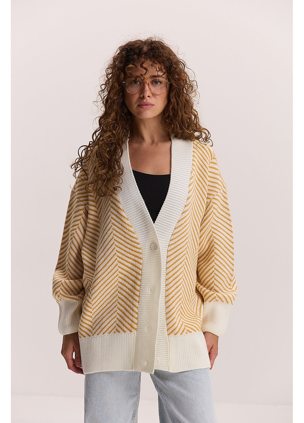 Желтый демисезонный кардиган Arjen