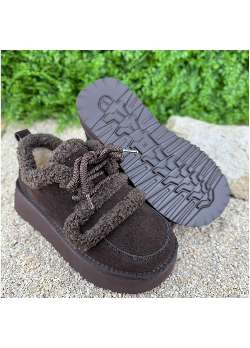 Жiночi уггi замшевi на платформi Е-0070987-41 Коричневi No Brand (360938619)