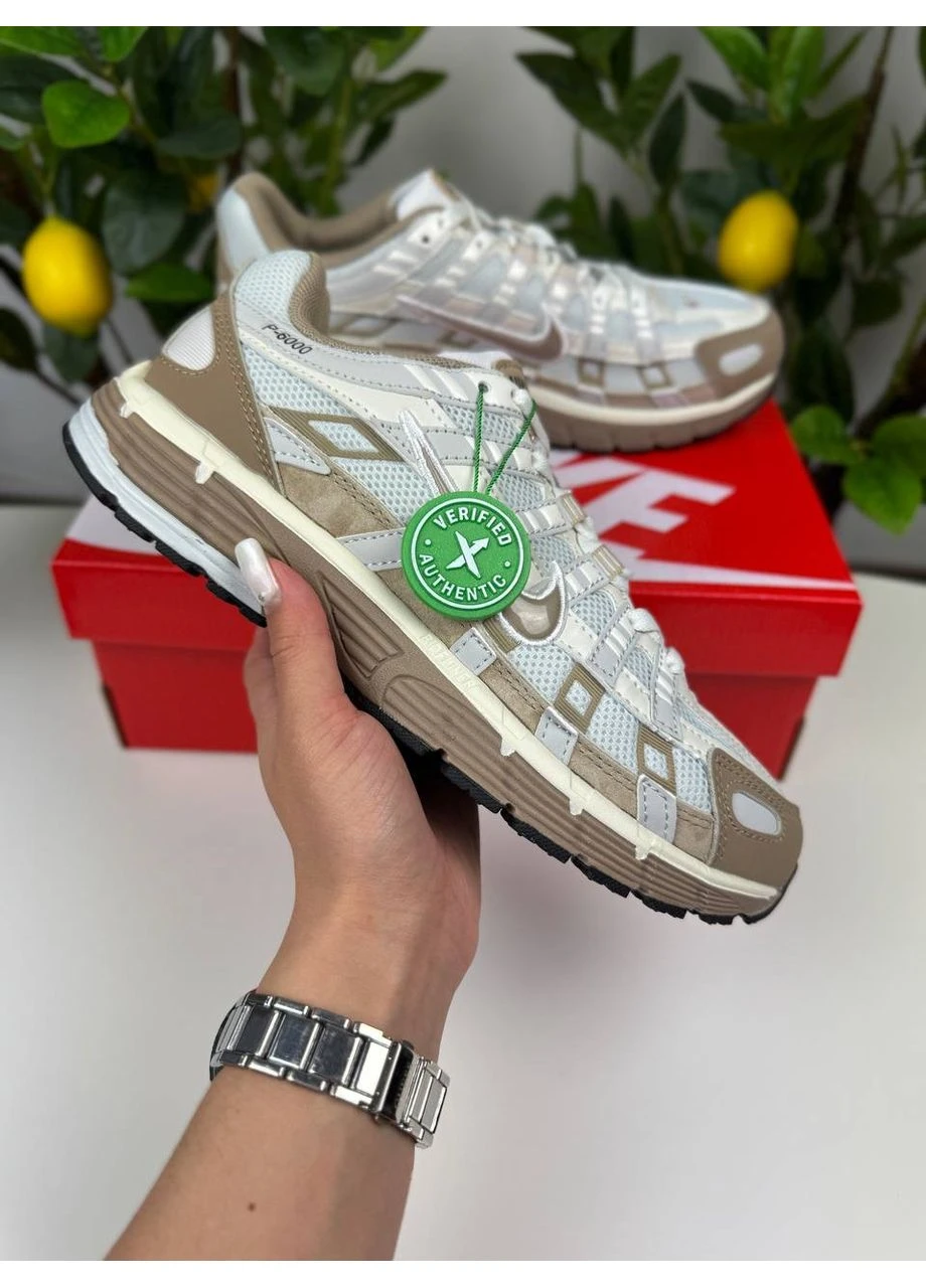 Белые демисезонные кроссовки мужские nike p-6000 beige white найк п-6000 белые No Brand