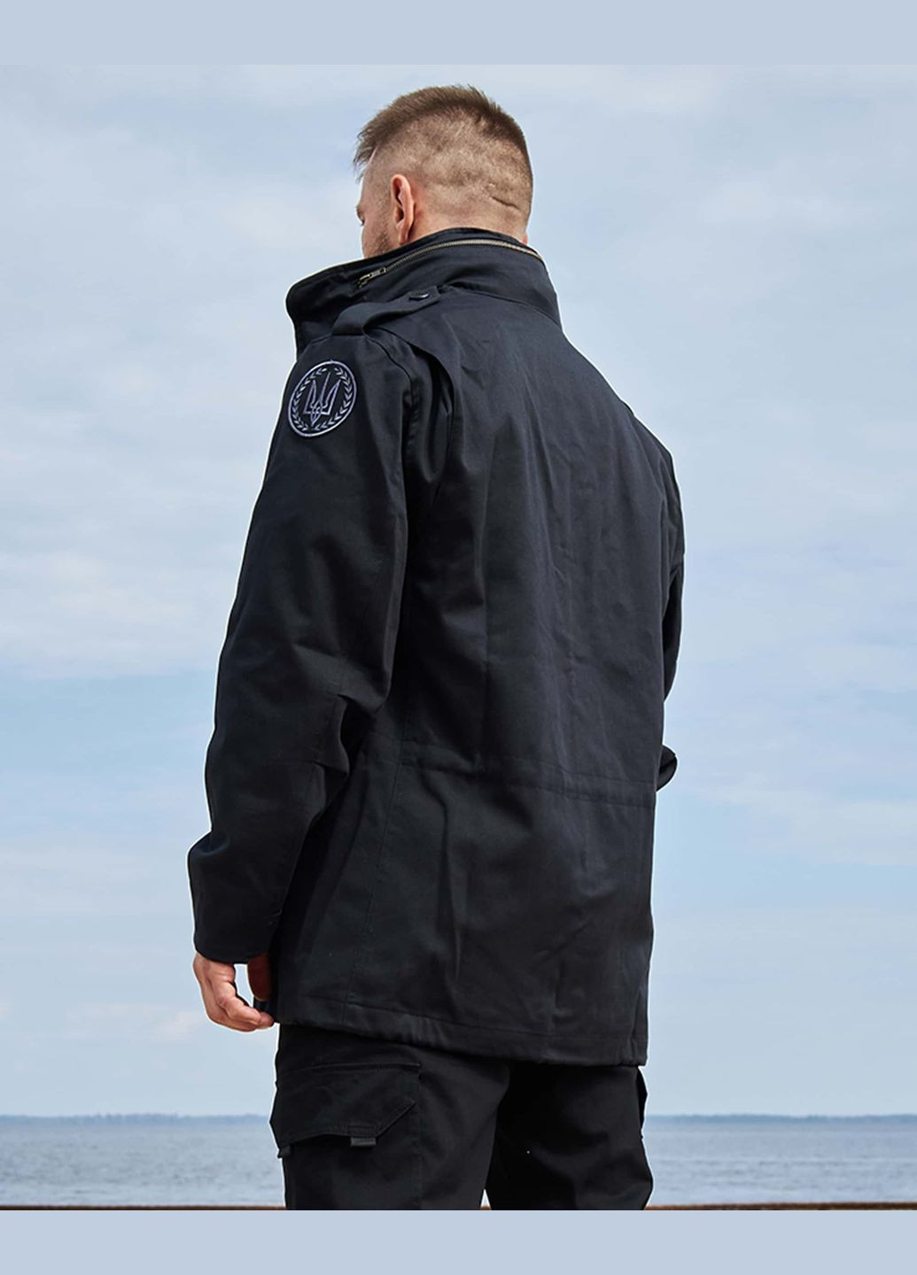 Чорна демісезонна куртка m-65, чорна з українськими нашивками 2xs Olymp 22-PM-M65-H-KH