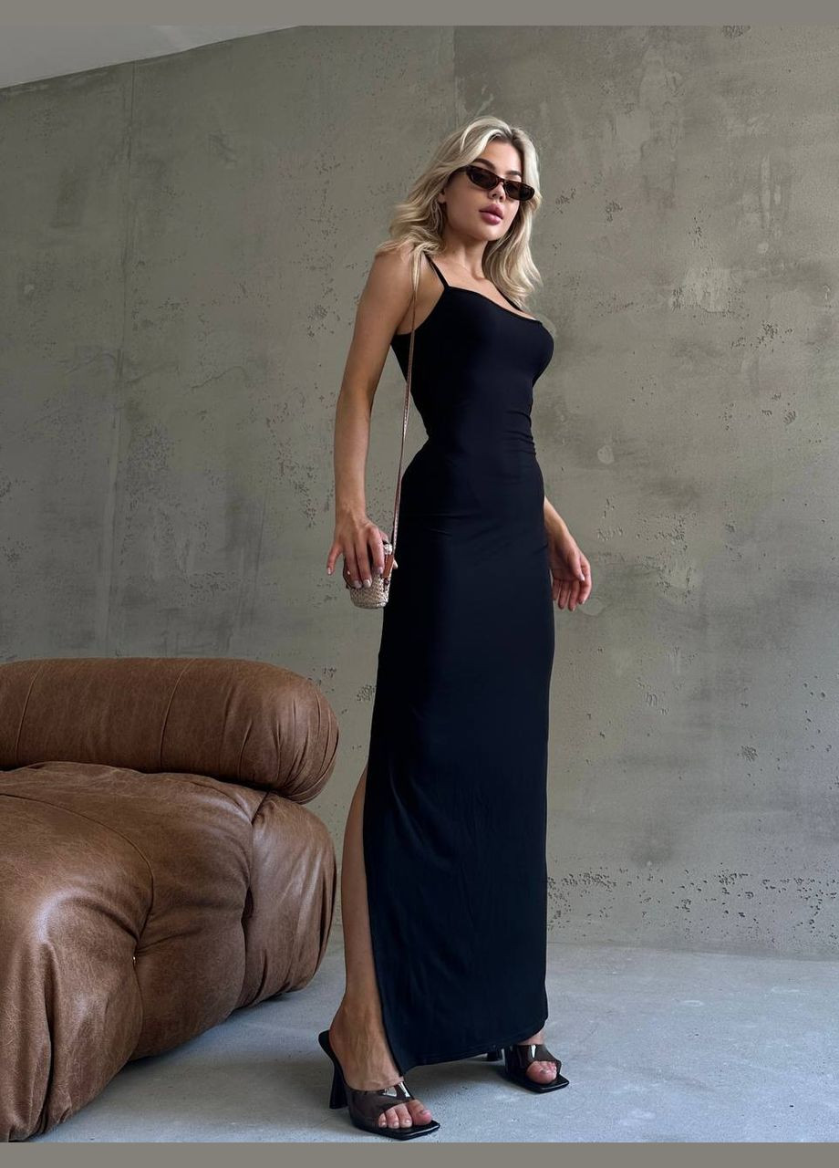 Чорна кежуал сукня N.Family однотонна