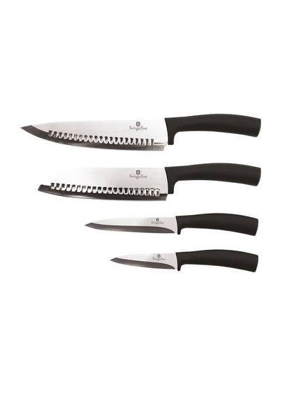 Набір ножів 4 предмета Black Silver Collection BH2466 Berlinger Haus комбінований,