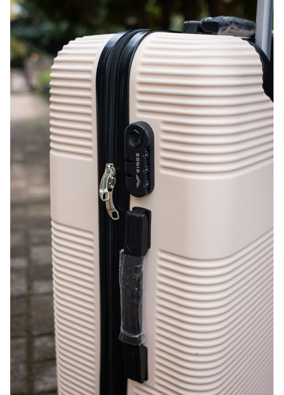 Валіза пластикова ручна поклажа XS, колір чорний Wings 5398 (365715883)