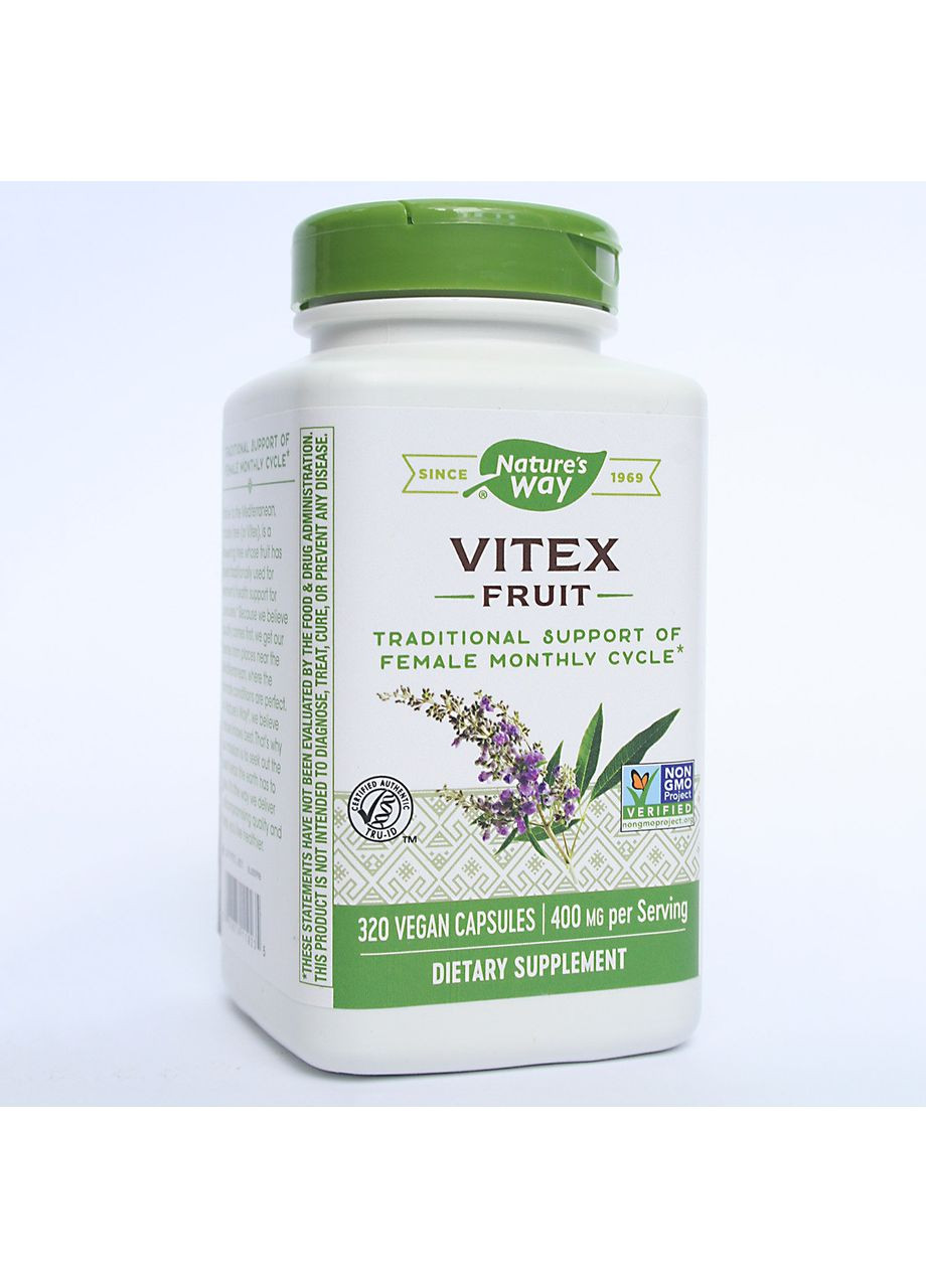Плоди вітексу, фітодобавка при ПМС, Vitex,, 400 мг, 320 веганських капсул Nature's Way (366734385)