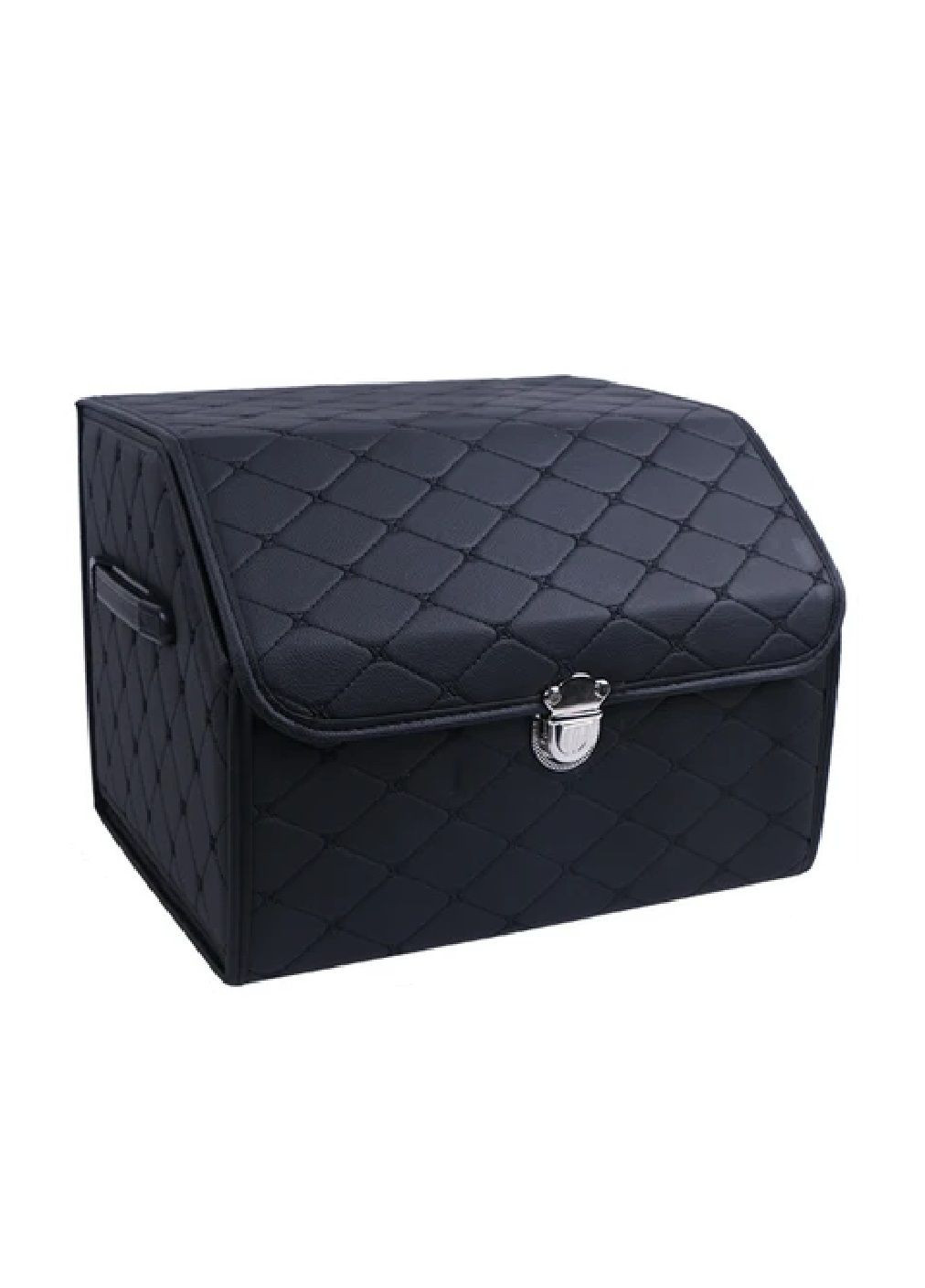 Органайзер сумка в багажник автомобіля складаний із замком ручками екошкіра 33х32х30 см (476949-Prob) Чорний Unbranded (292784546)