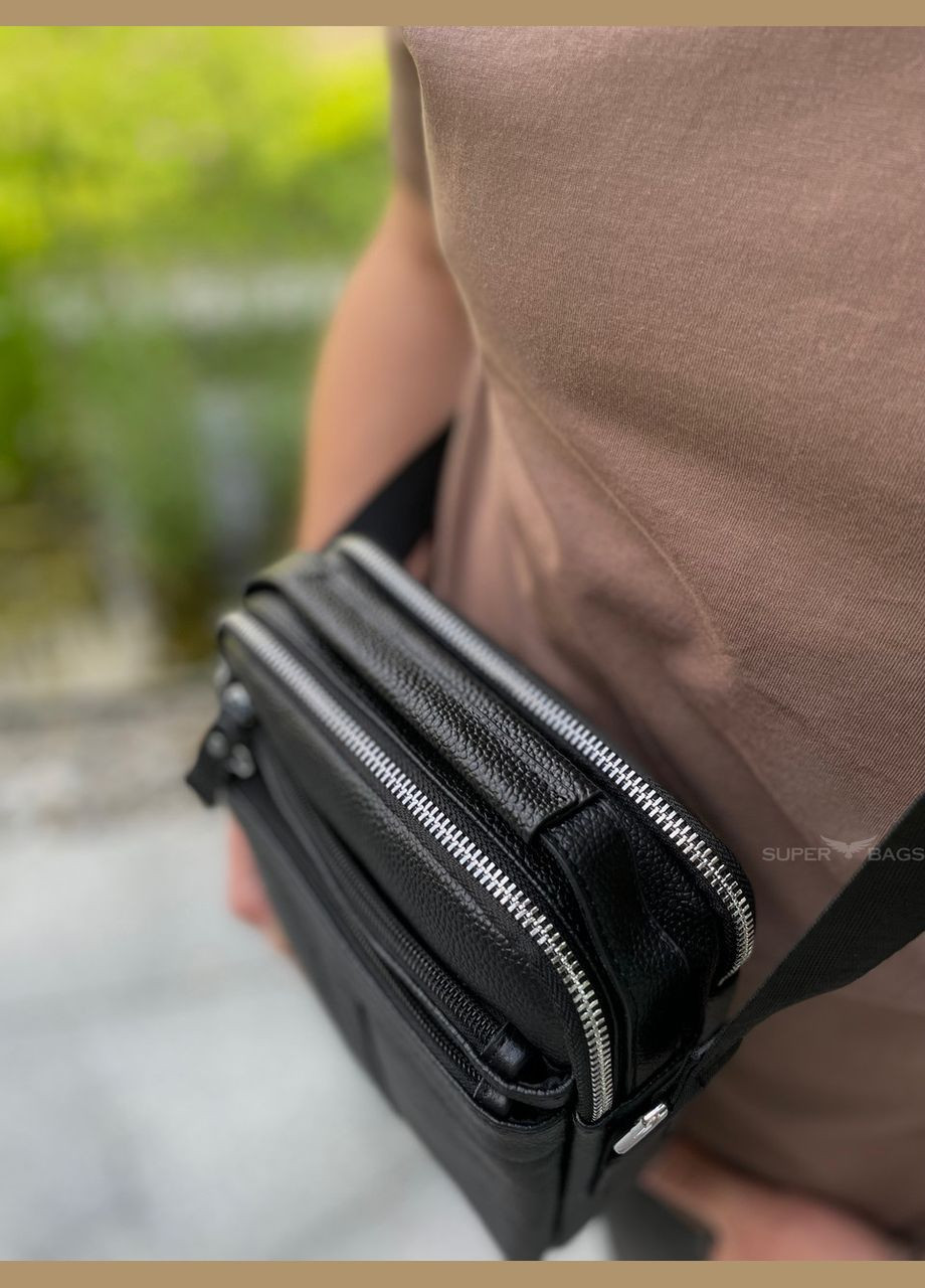 Мужская черная сумка-барсетка из натуральной кожи Tiding Bag 78-5367 No Brand (335039727)