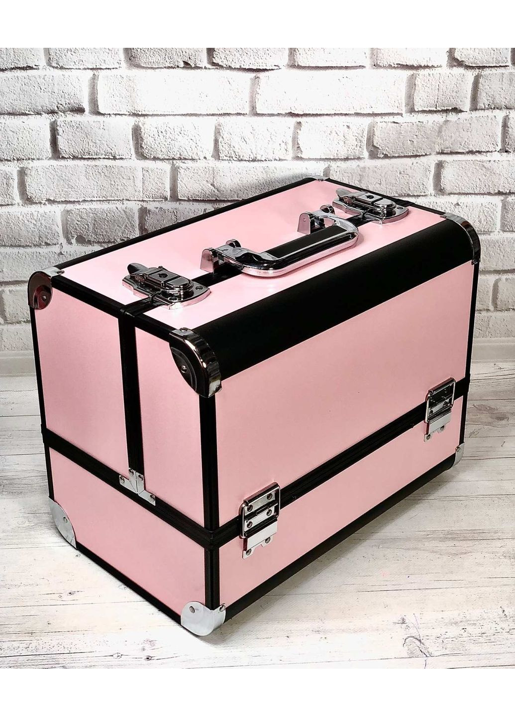 Чемодан мастера с 3 раздвижными полками 105B-B (пудрово-черный) YRE (356452574)