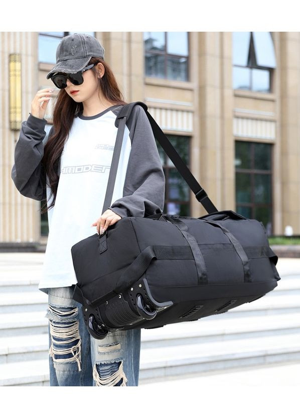 Сумка-рюкзак тактична на колесах 80л Чорна KT6003802 Solve (305743398)