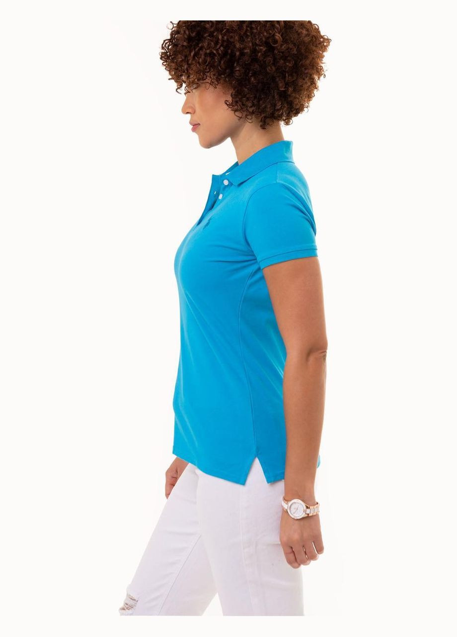 Женская футболка SOLID PIQUE POLO XS голубая U.S. Polo Assn. (336432895)