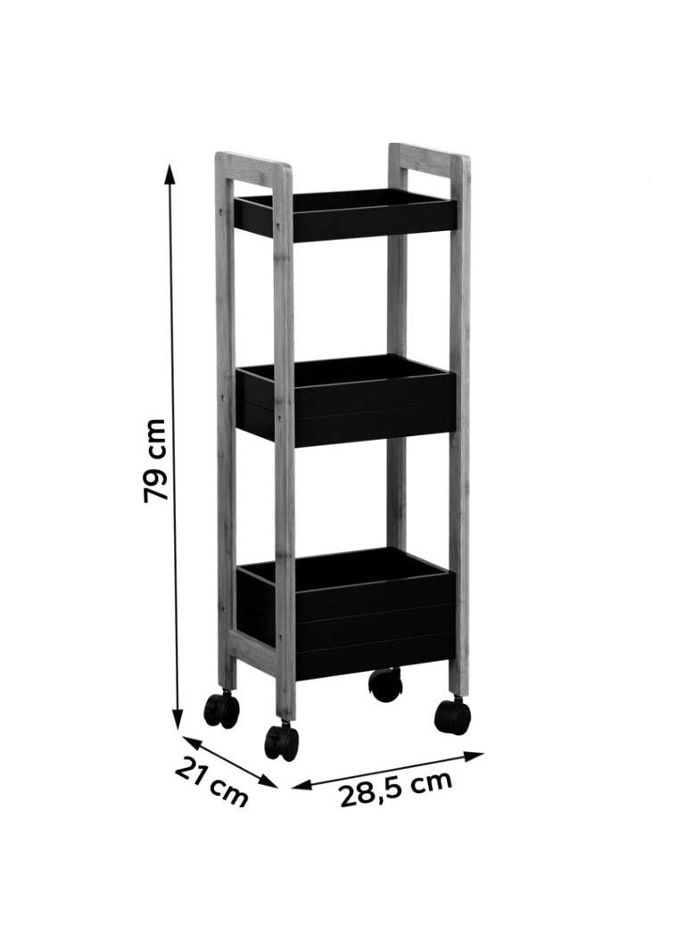 Етажерка з дерева для ванної на коліщатах Віжн сієна-зефір (АБТ-00880520) No Brand (328210247)