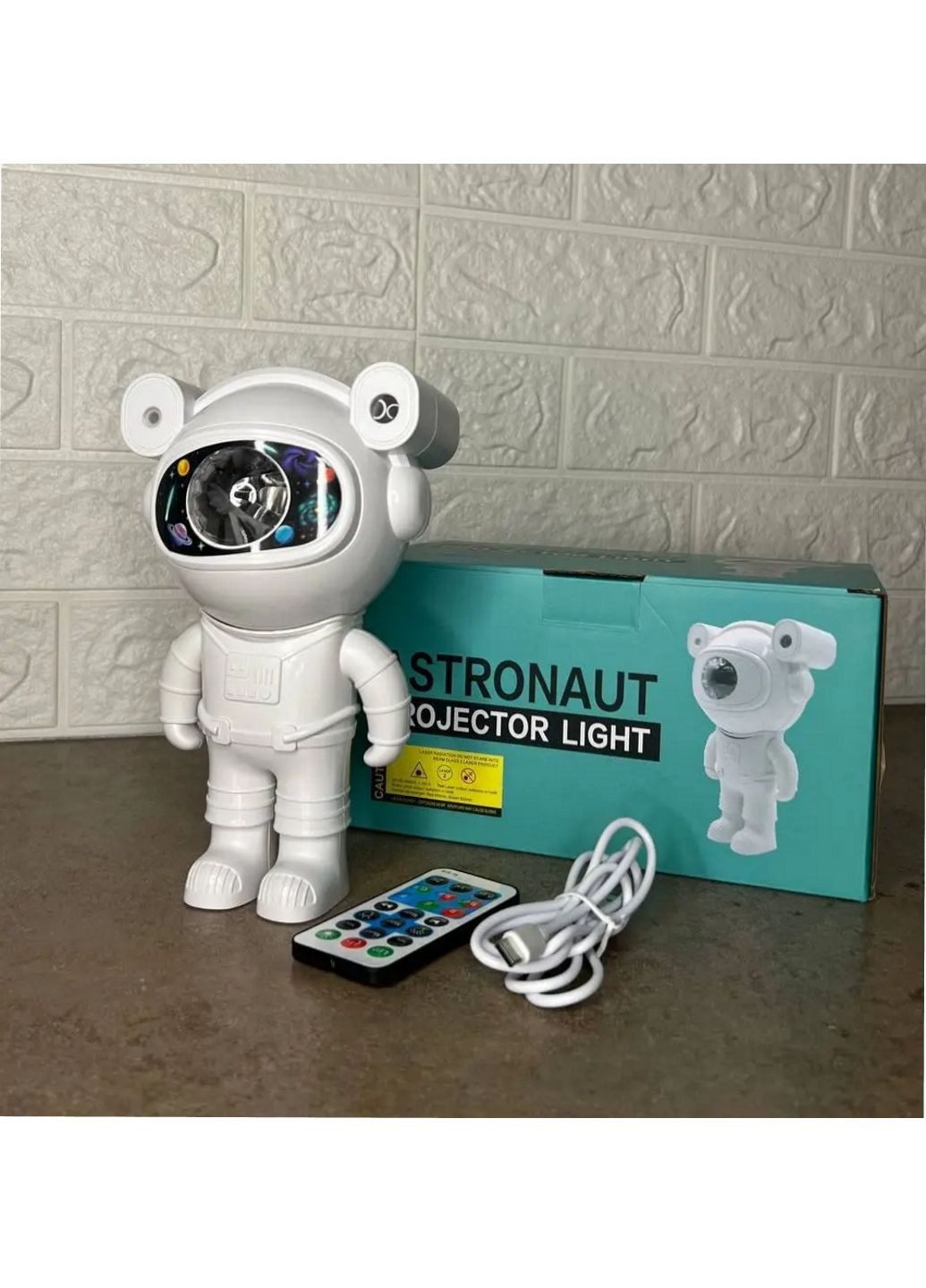 Лазерный проектор звездного неба ночник с пультом и блютуз колонка + слот под SD карту More Астронавт RGB (314860960)