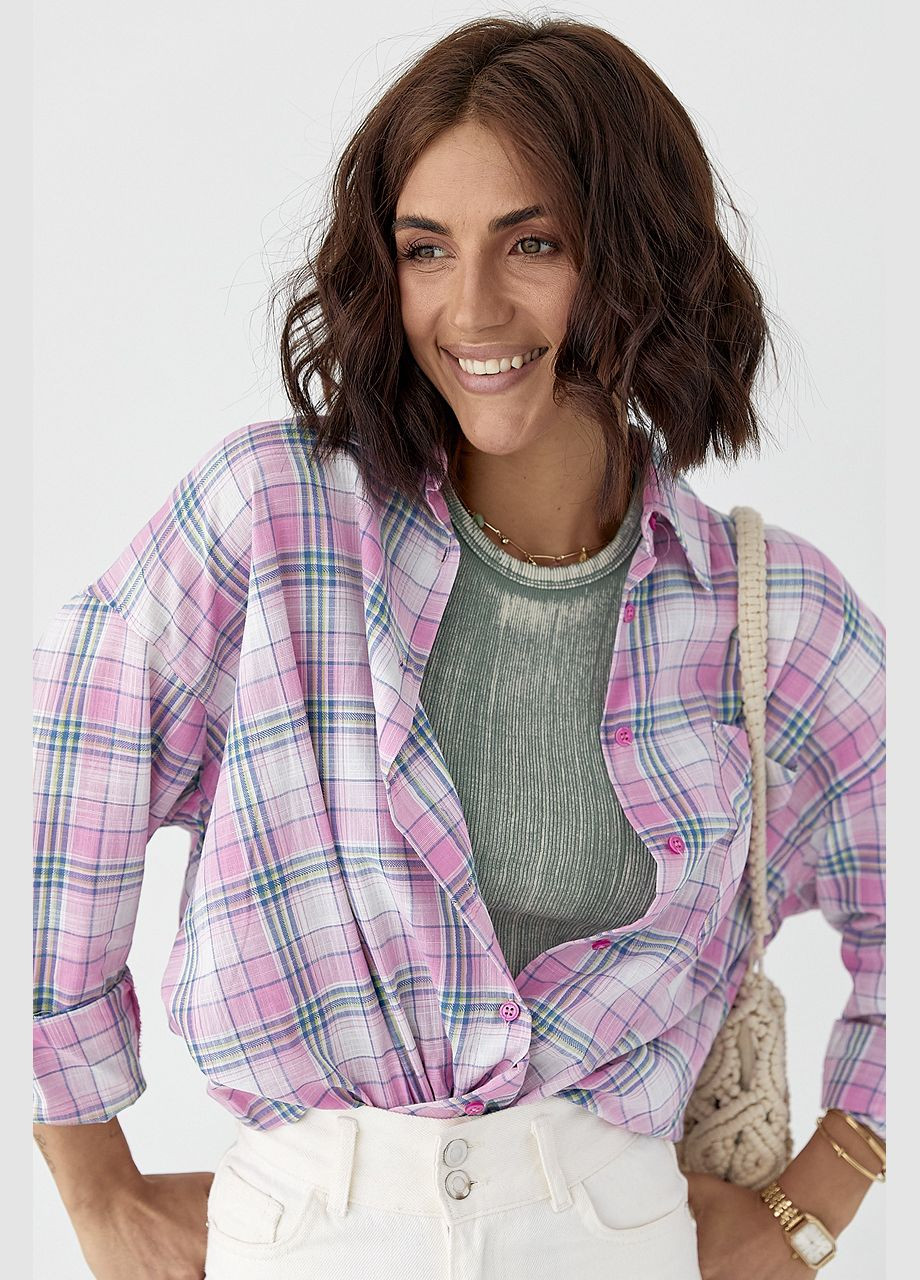 Розовая повседневный рубашка Lurex