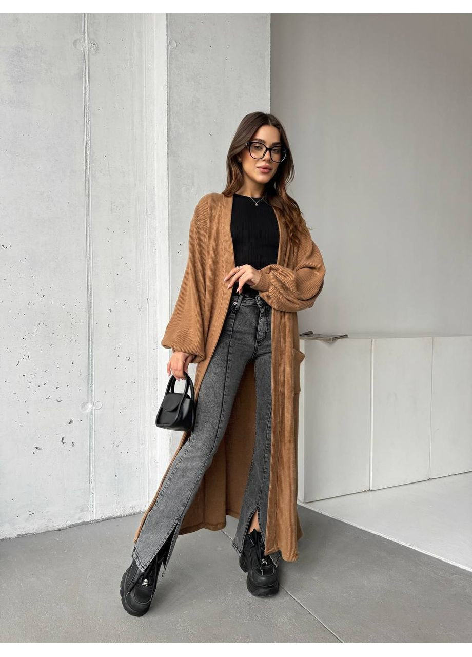 Светло-коричневый демисезонный кардиган MonCher