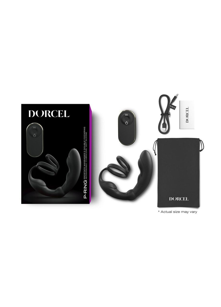 Масажер простати Dorcel P-Ring з ерекційним кільцем та пультом ДК No Brand (366878269)