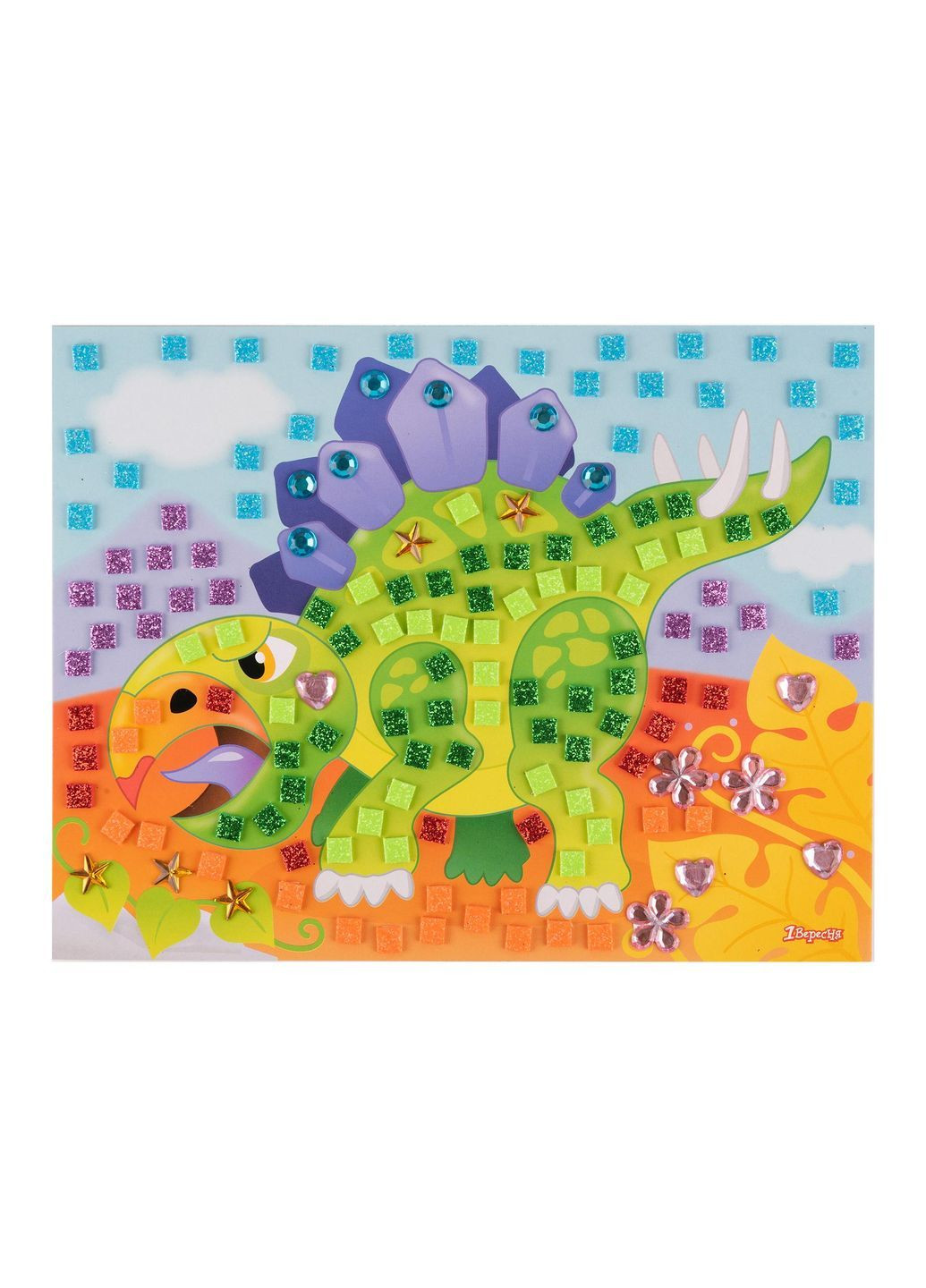 Набір для творчості Динозаврик Аплікація мозаїка з фоамірану ЕВА та стразів () 1 Вересня 954574 (366529591)