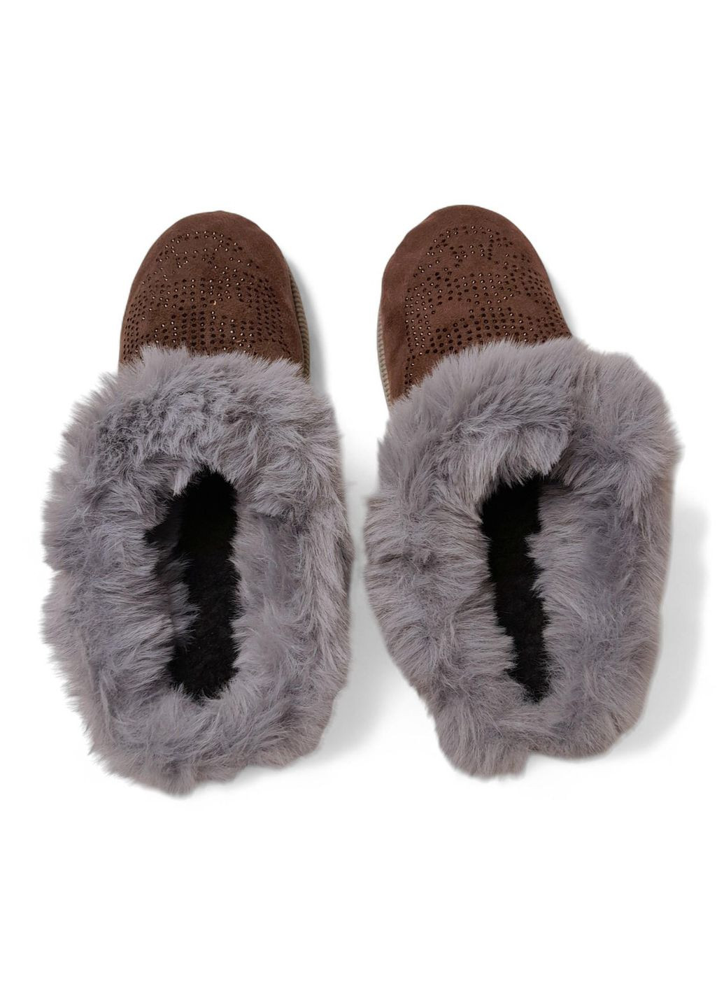 Коричневые женские теплые домашние тапочки progress коричневого цвета размер 41 (26 см) Progres