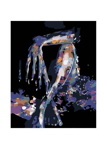 Картина за номерами на чорному фоні "Дівчина в тіні" 40х50 Strateg (361411961)