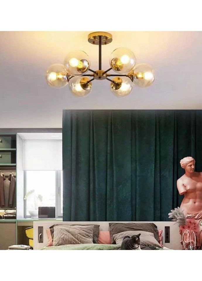 Люстра потолочная на 6 лампочек 26591 Латунь 26х65х65 см. Sunnysky (335975122)