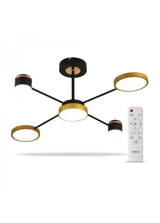 Светодиодная накладная люстра AL6120ARD STORIA 41Вт черный золото Ardero (365651002)