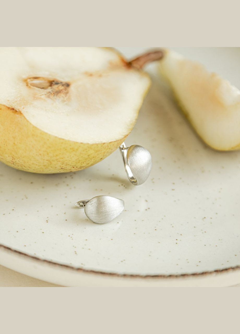 Сережки срібло Пелюстки з матовою поверхнею без каменів No Brand (333705402)