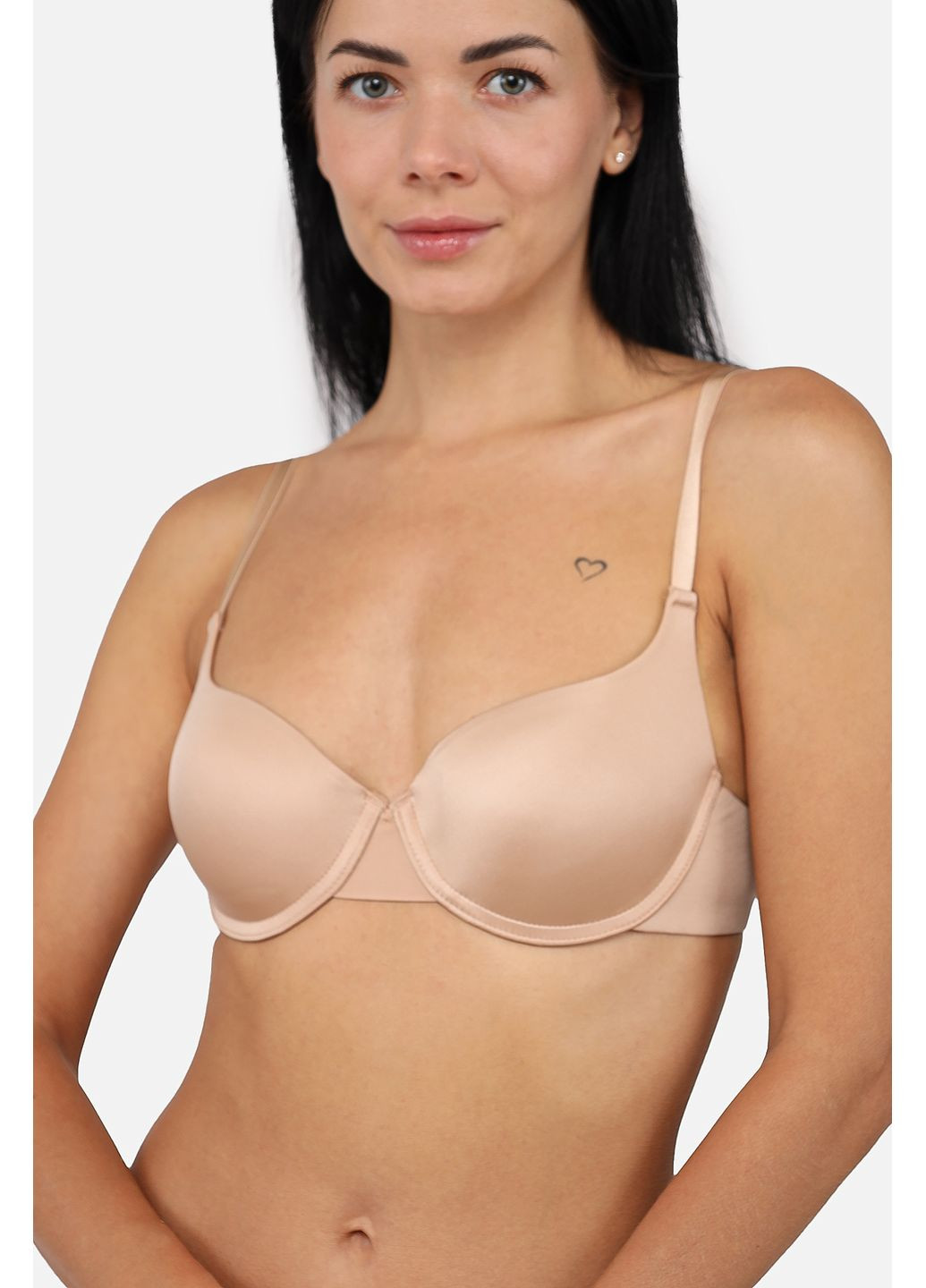 Бежевий бюстгальтер з пушапом класичний жіночий колір бежевий cb-00278906 No Brand мереживо