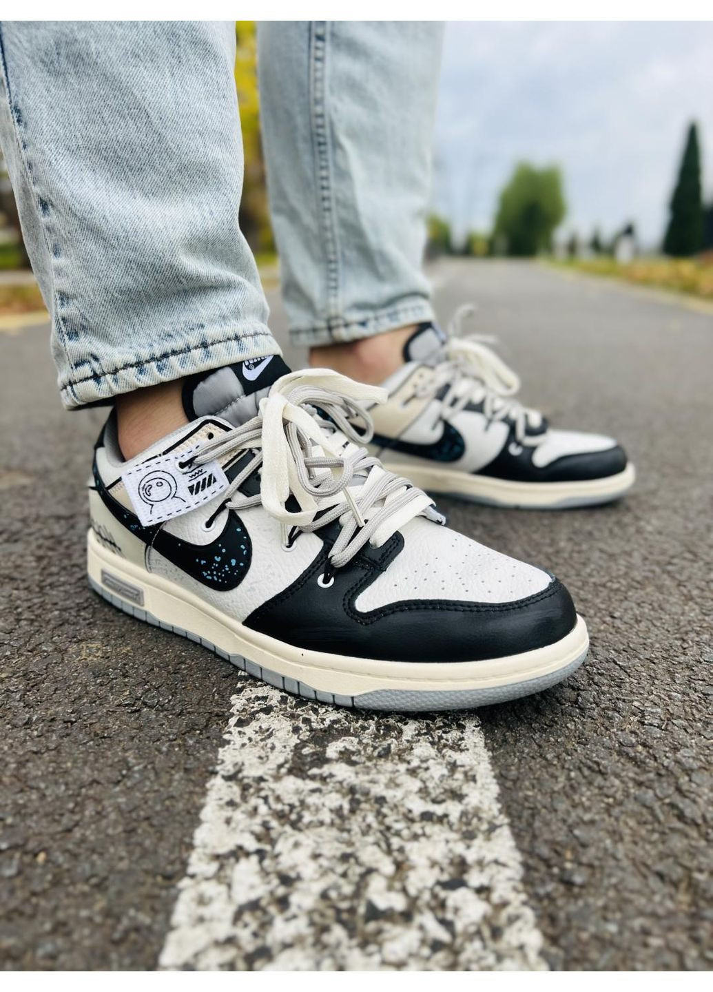 Білі Осінні кросівки чоловічі nike dunk low hold me tight найк сб данк No Brand