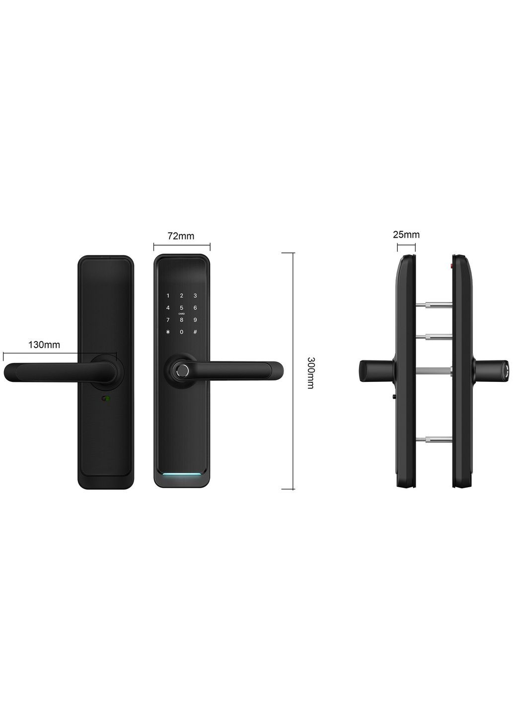 Біометричний розумний замок для дверей Husky Bluetooth Black PES (347324731)