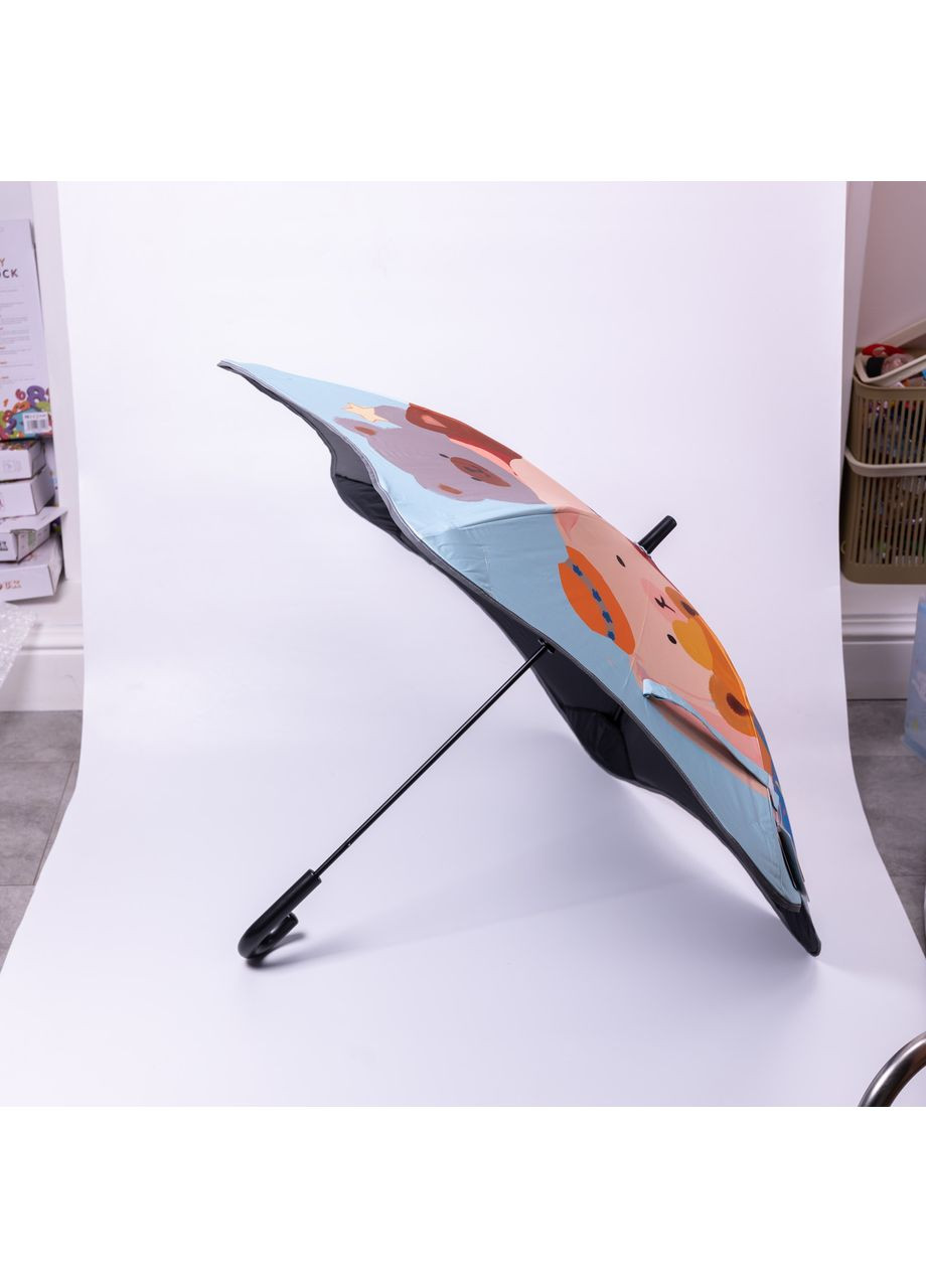 Комбинированный зонт детский механический элегантный с принтом прочный надежный из полиэстера диаметр 90 см hp-23-13r Yiwu (370675502)