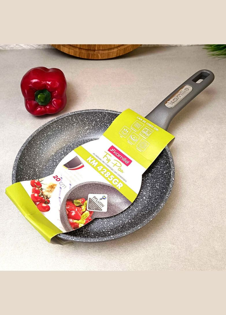 Сковорода 20 см з гранітним покриттям з алюмінію для індукції і газу Kamille (303209543)