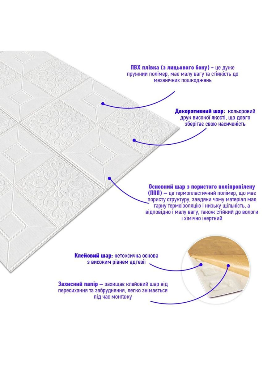 Самоклеющаяся 3D панель фигуры в рулоне 2800x700x3мм (R114-3) SW-00000873 Sticker Wall (362115182)