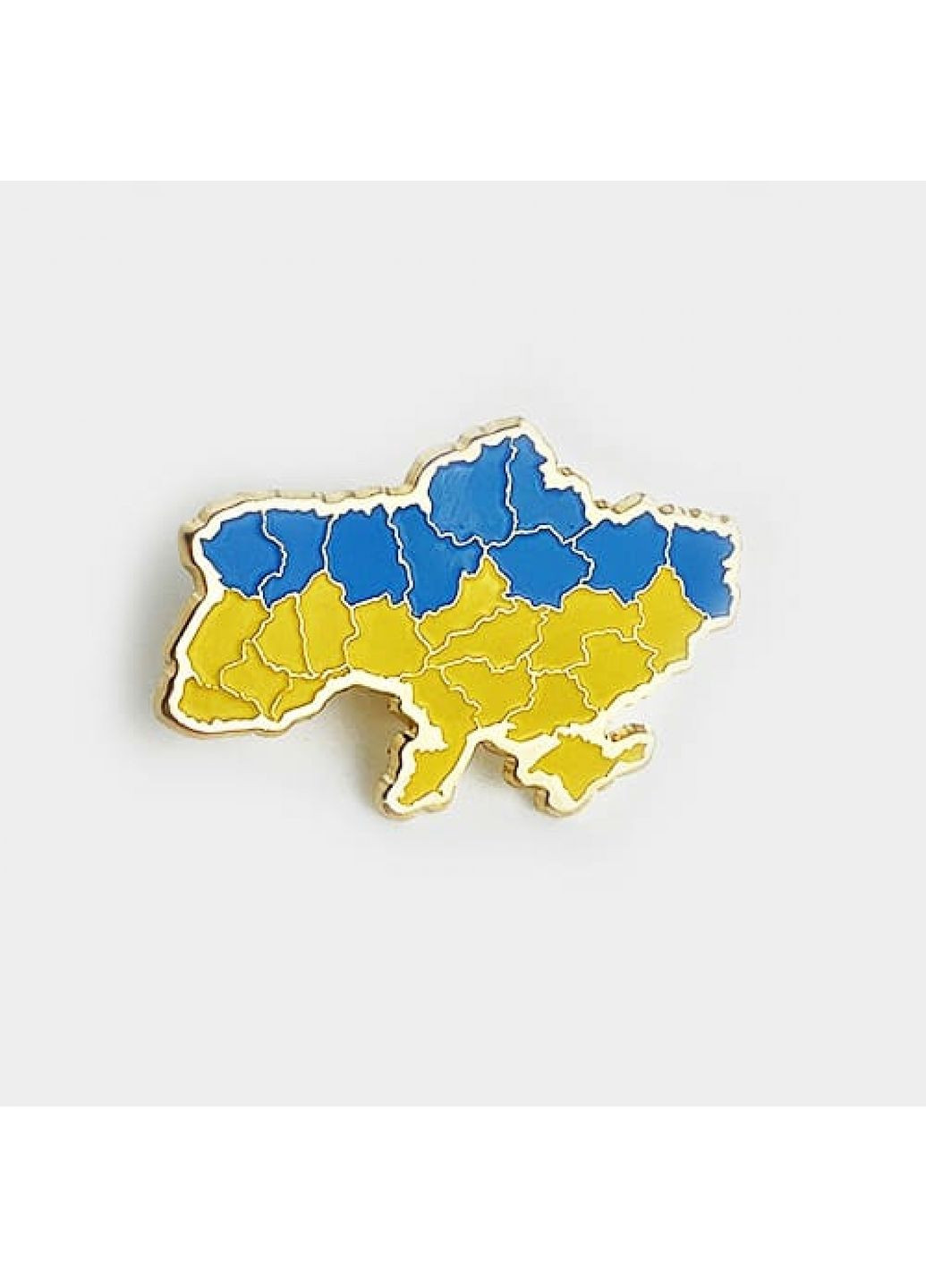 Значок карта Украины Желто-голубой (позолота) Dobroznak (365246732)