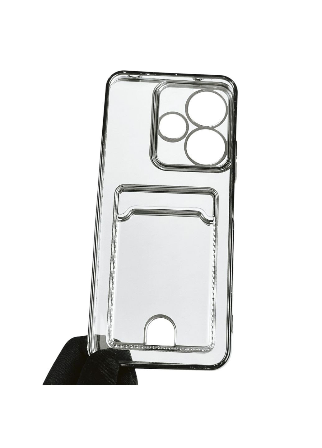 Чохол для POCO M6 4G із чорною окантовкою з кишенькою для карток на сяомі поко м6 чорний Xiaomi (366023410)