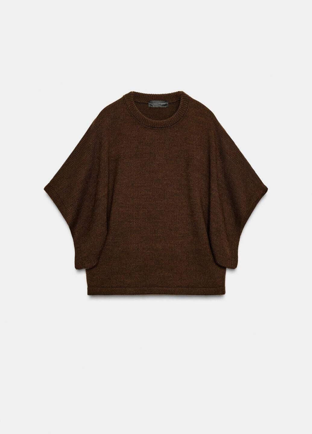 Коричневый демисезонный свитер Zara