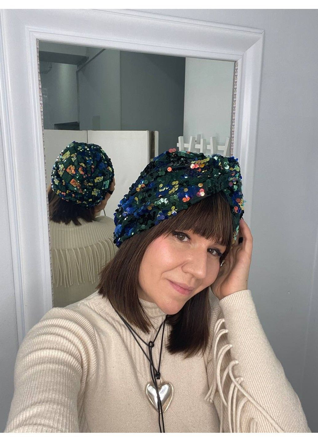 Тюрбан святковий з паєтками BANDANA QUEEN (366817643)