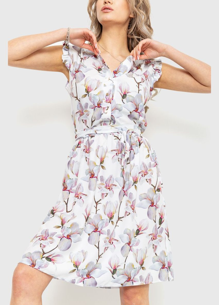 Комбинированное платье с цветочным принтом, цвет сине-розовый, Ager