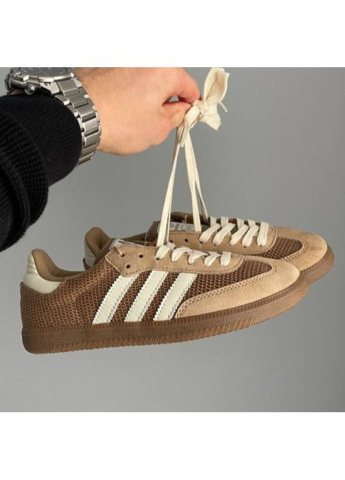 Коричневі Осінні кросівки чоловічі і жіночі adidas samba og cardboard | адідас самба ог коричневі No Brand