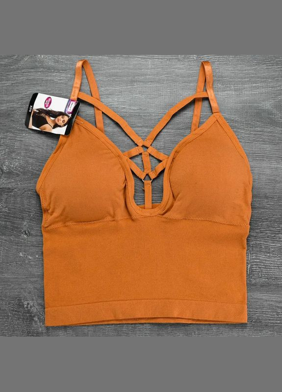 Бавовняна топ-майка з тонким поролоном та регульованими бретелями No Brand — 342059418