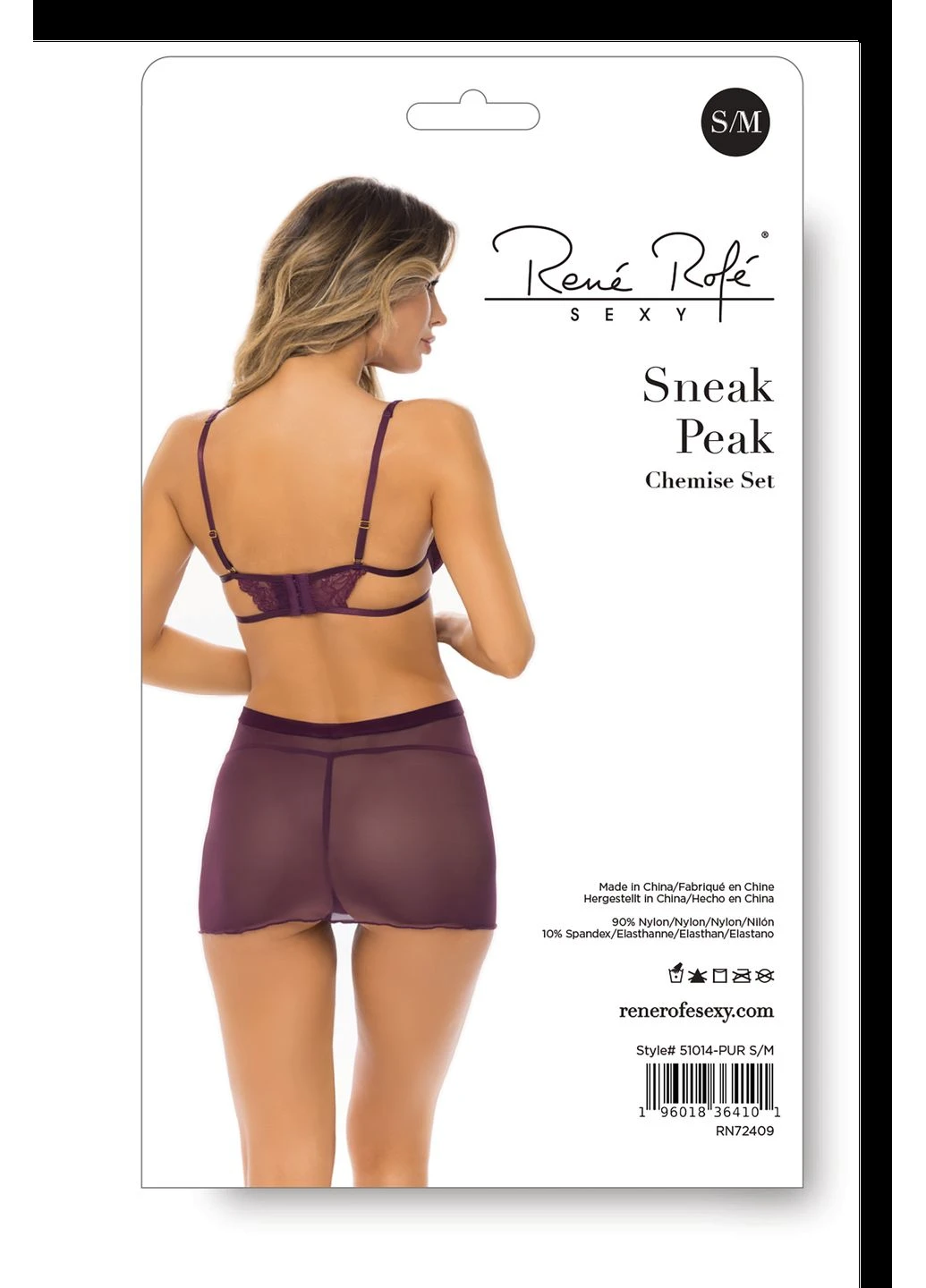 SNEAK PEAK CHEMISE SET PURPLE, Rene Rofe (378178070)